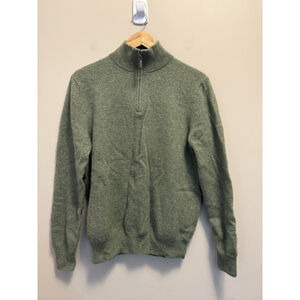 Christian Lacroix Cashmere 2 PLY Sweater 1/4 Zip Pullover Men’s Size Large Green